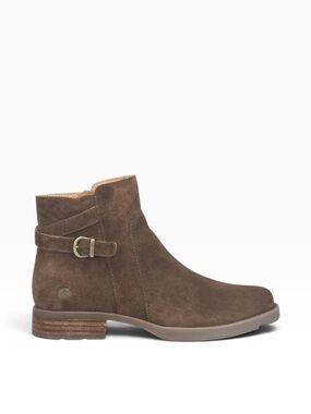 Born Carney Side Zip Brown Suede Booties – 8.5M